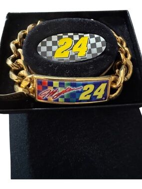 Jeff Gordan Gold-Tone Men's Racing 24 ID Bracelet - Multicolor Enamel
